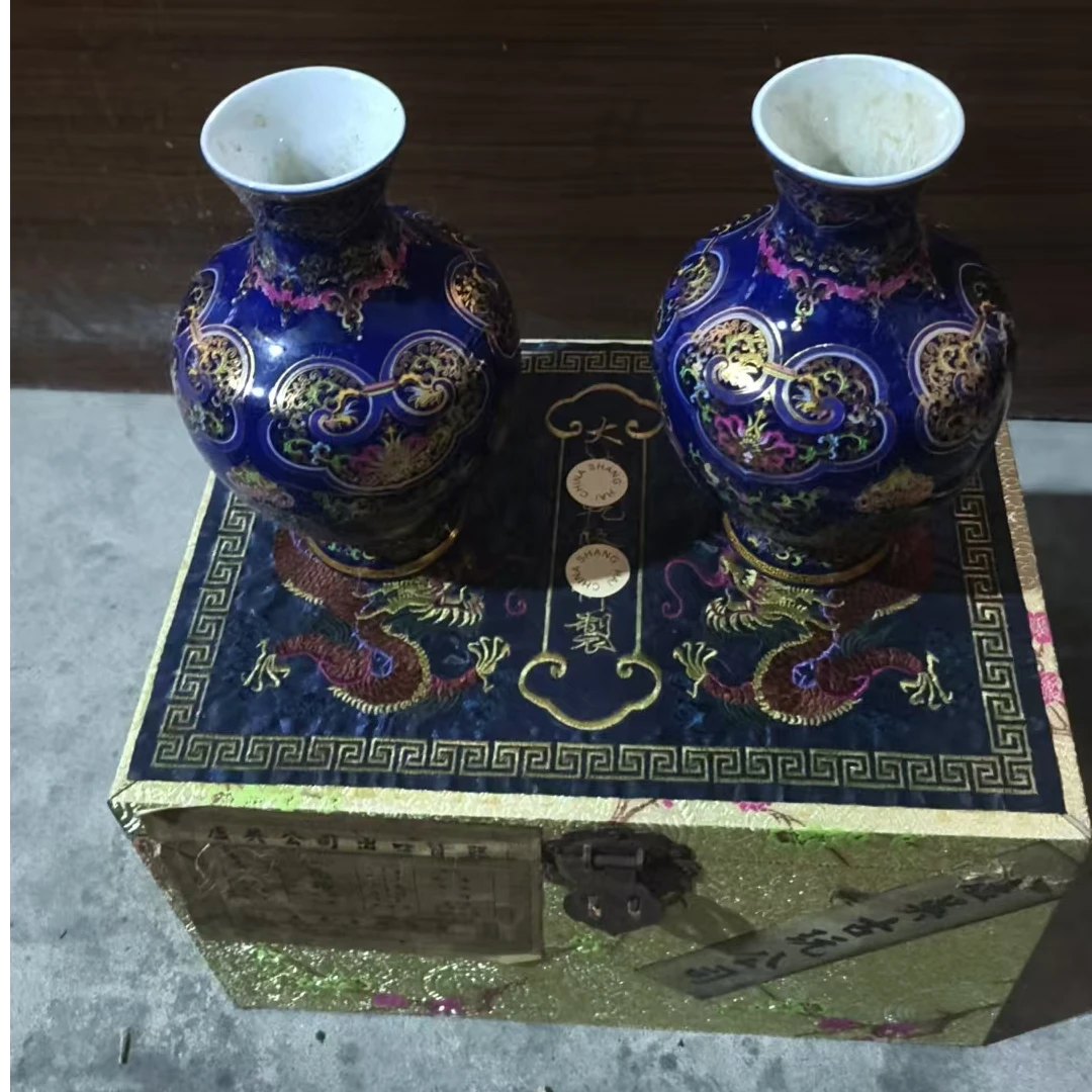 精品摆件双瓶景泰蓝开