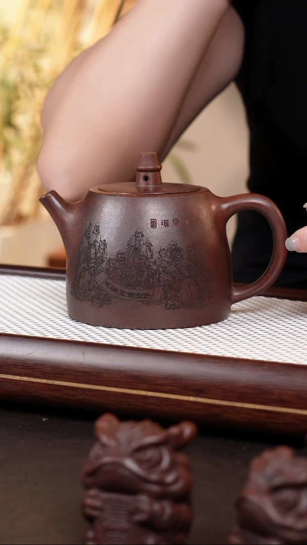 茶壶紫砂紫砂汉铎壶