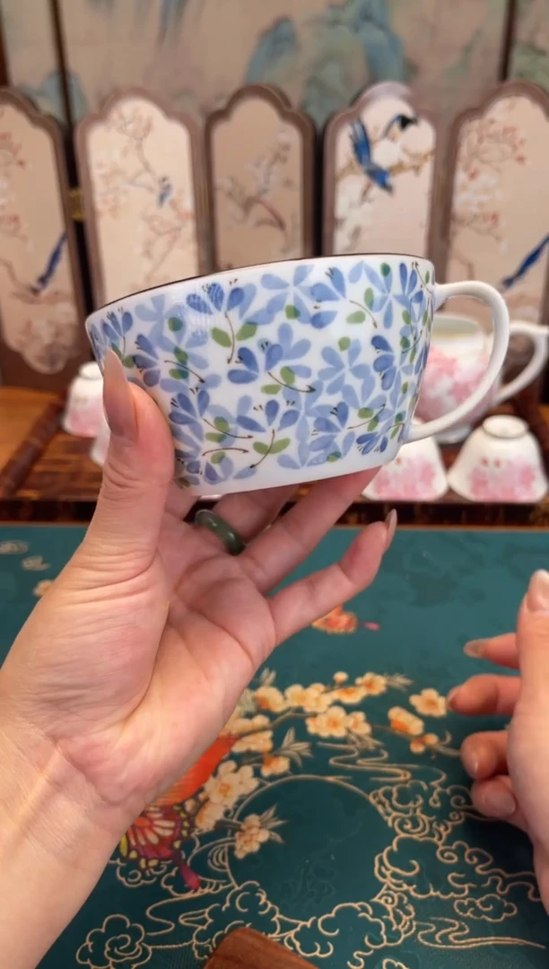 瓷片光峰矮脚早餐杯