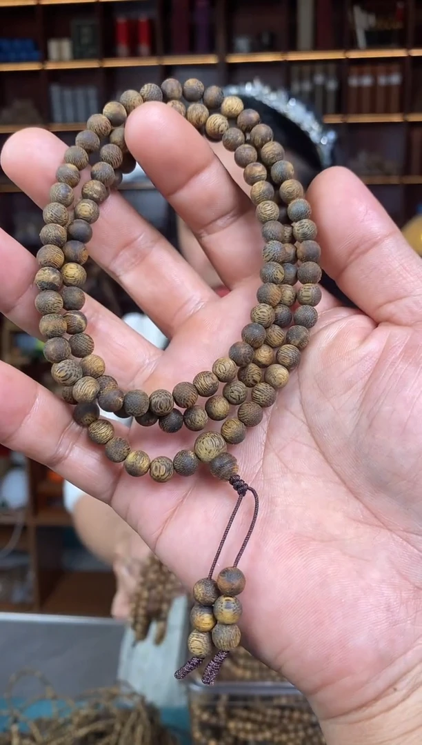沉香手串海南一代老料06圆珠多圈手串14+多样性发一