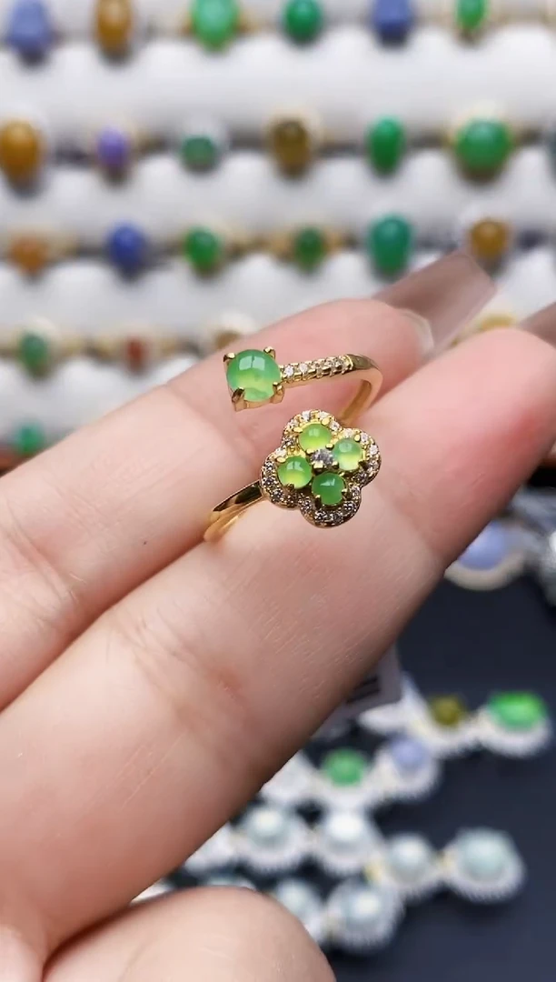 银S925镶嵌戒指翡翠1218