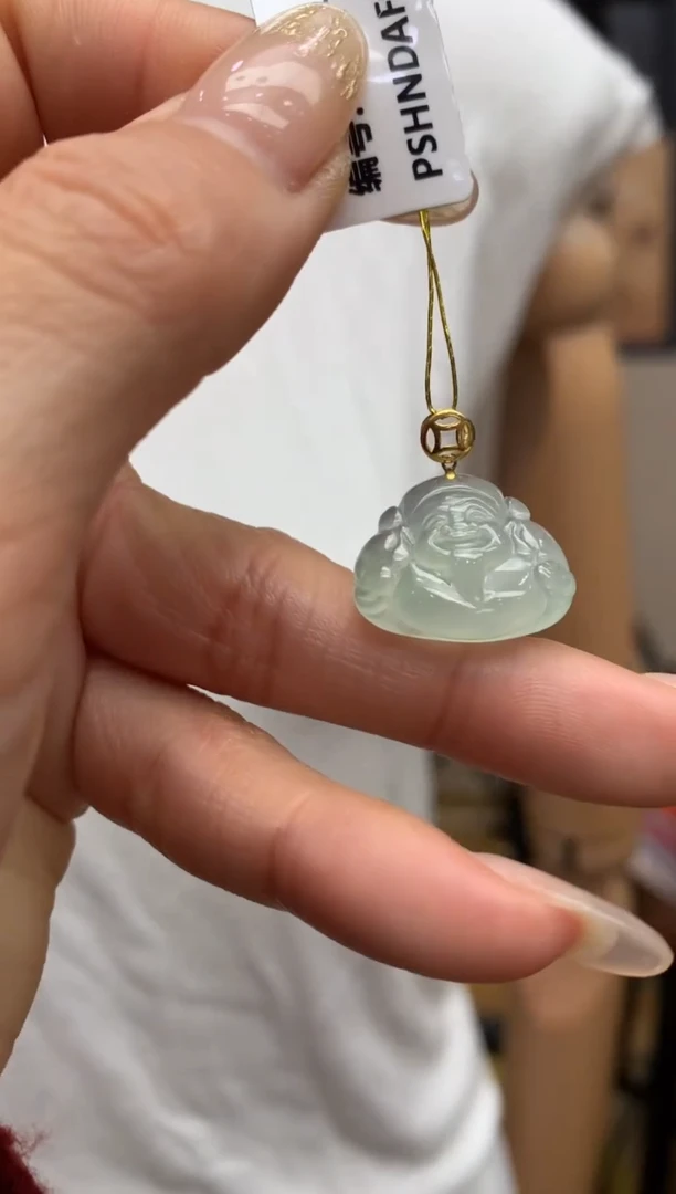 【闪购商品】翡翠颈饰18K金镶嵌财神