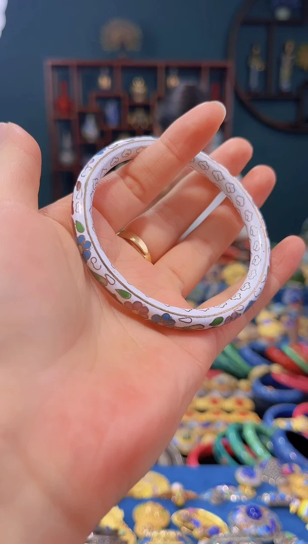 非遗 景泰蓝手镯 61白色