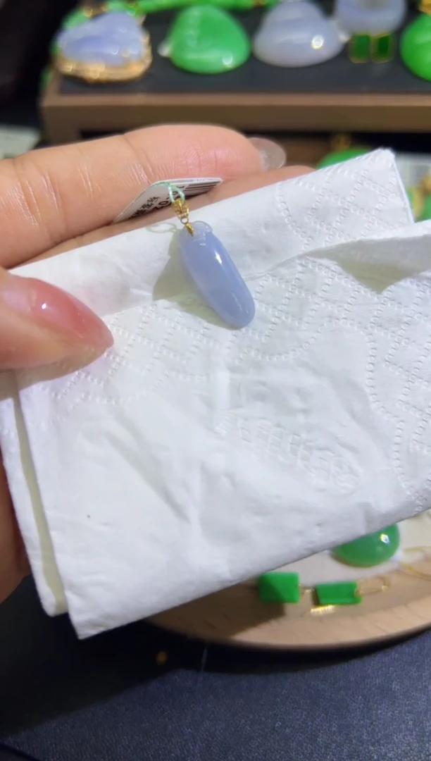 【闪购商品】翡翠颈饰18K金镶嵌Q缅料A货翡翠/支持复检/一件