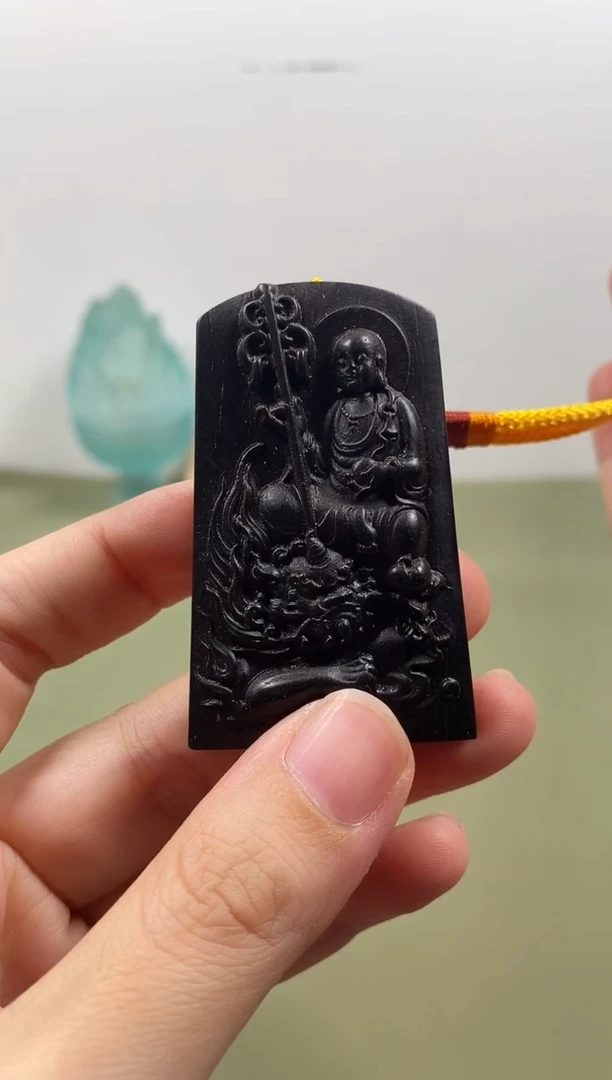 东非黑黄檀（紫光檀）木头款紫光檀地藏王牌手把件