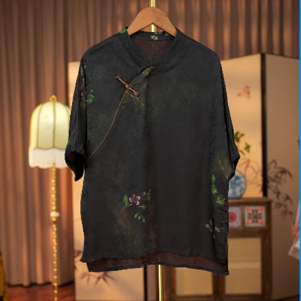 【雅颂】新中式国风气质衬衫上衣小衫斜襟