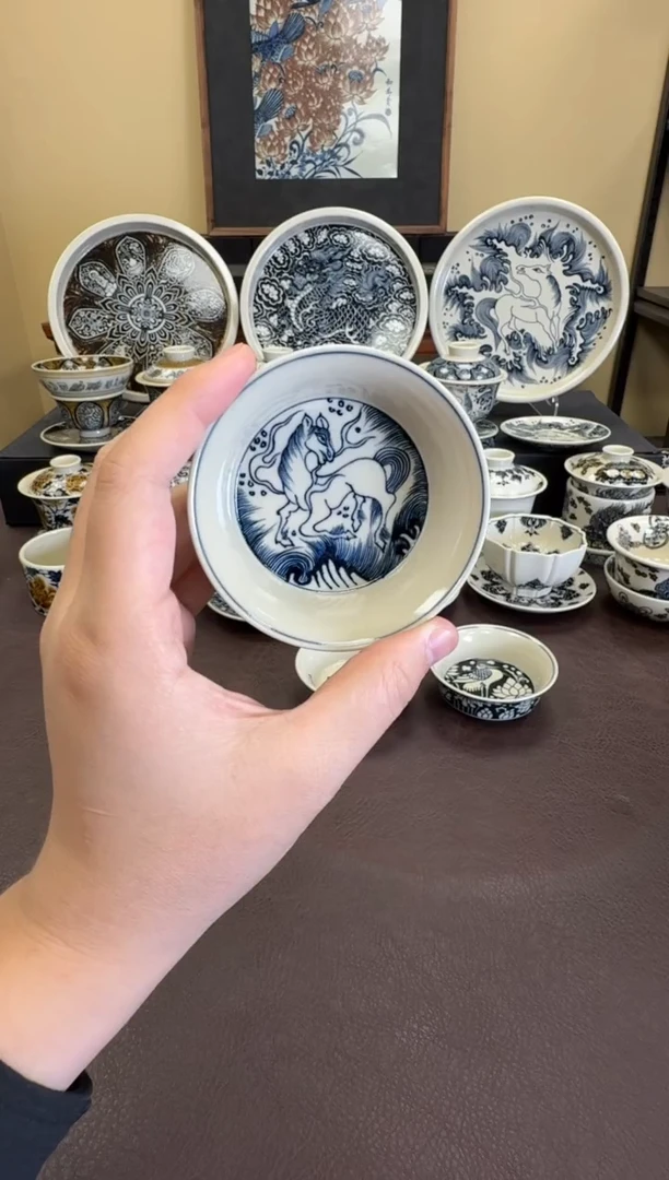 二号釉海浪天马金鳞盏
