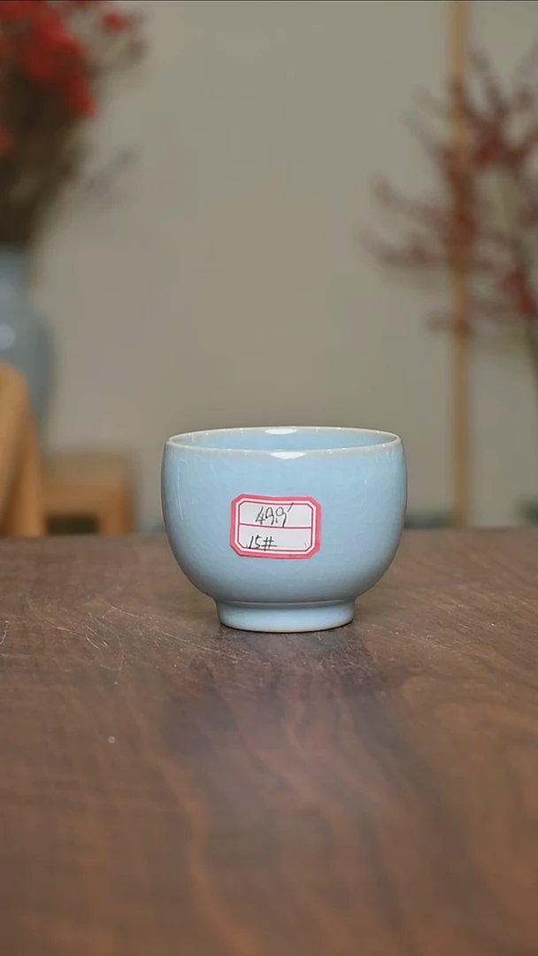 【闪购商品】其他15#微瑕天青釉朱家汝窑款手拉杯