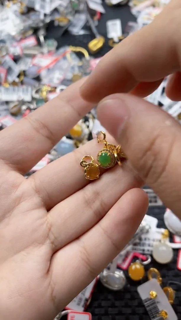 翡翠戒指银S925镶嵌11-11--9