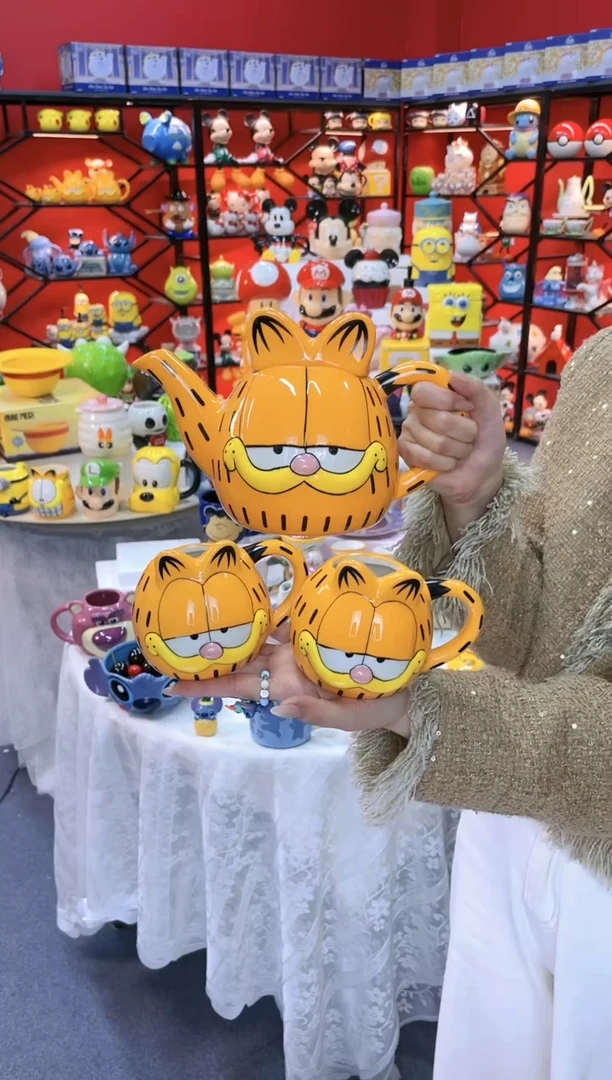 【闪购商品】.@@加菲猫陶瓷一壶二杯