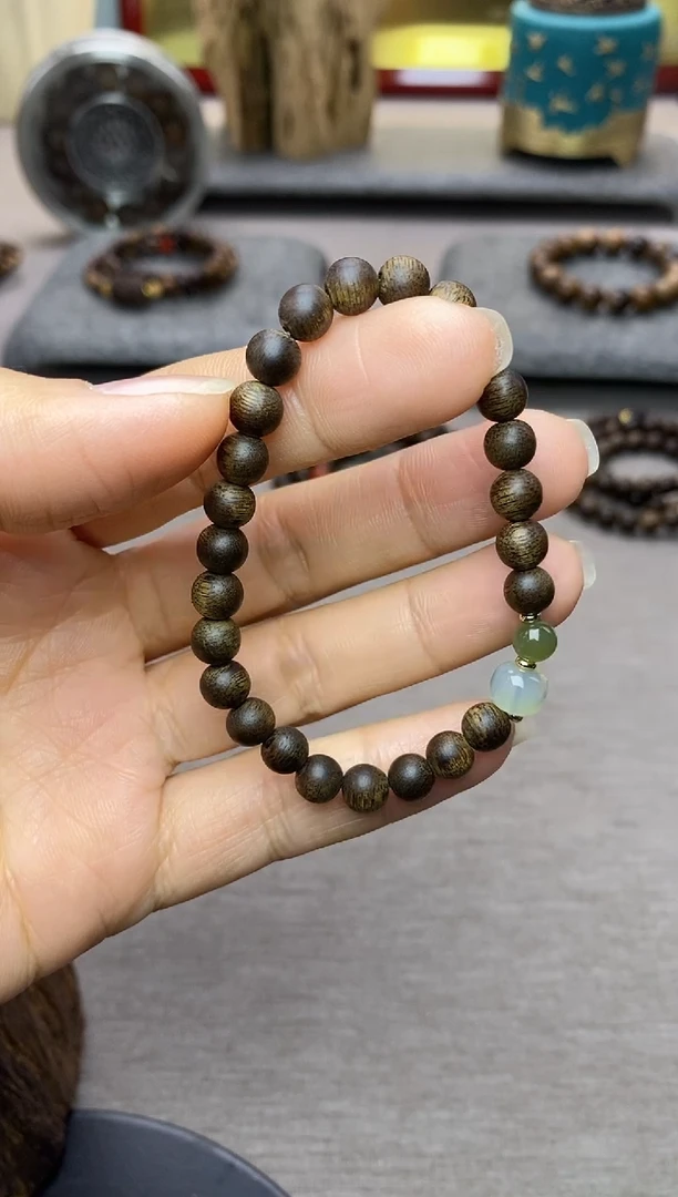 【闪购商品】沉香手串芽庄白棋老料沉水06单圈设计