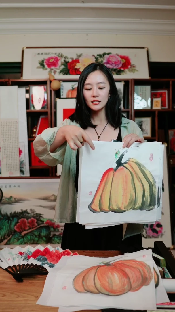 书法宣纸~蝈蝈~南瓜~一平尺