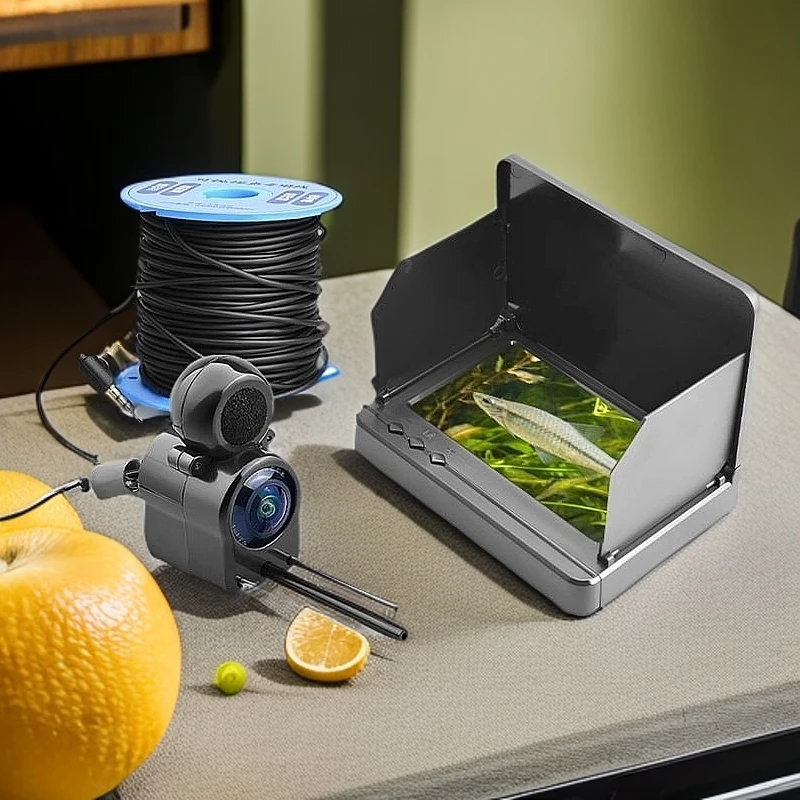 新款科技水下可视探鱼器高清显示屏100米线防水摄像头钓鱼套装