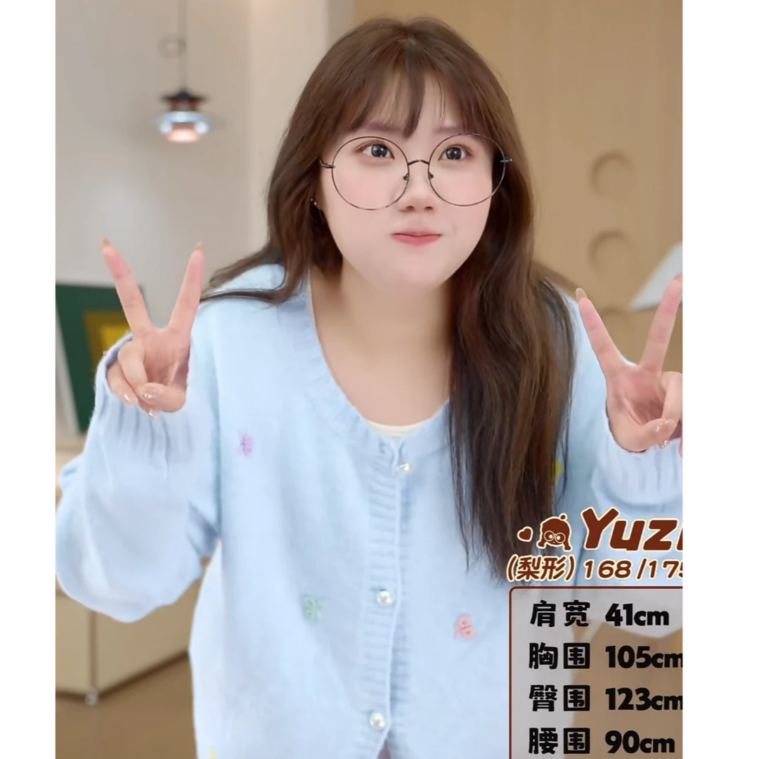 小众时尚刺绣甜美针织圆领针织衫NY00074