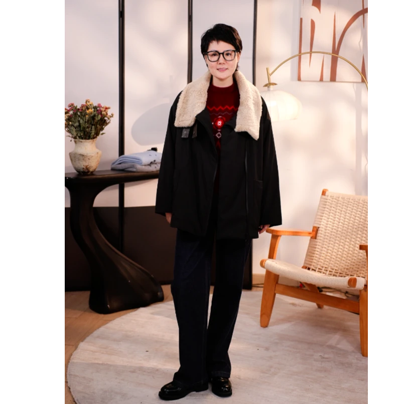 【子溪说衣】韩系阔版时尚羊毛领鹅绒服HE-25D96