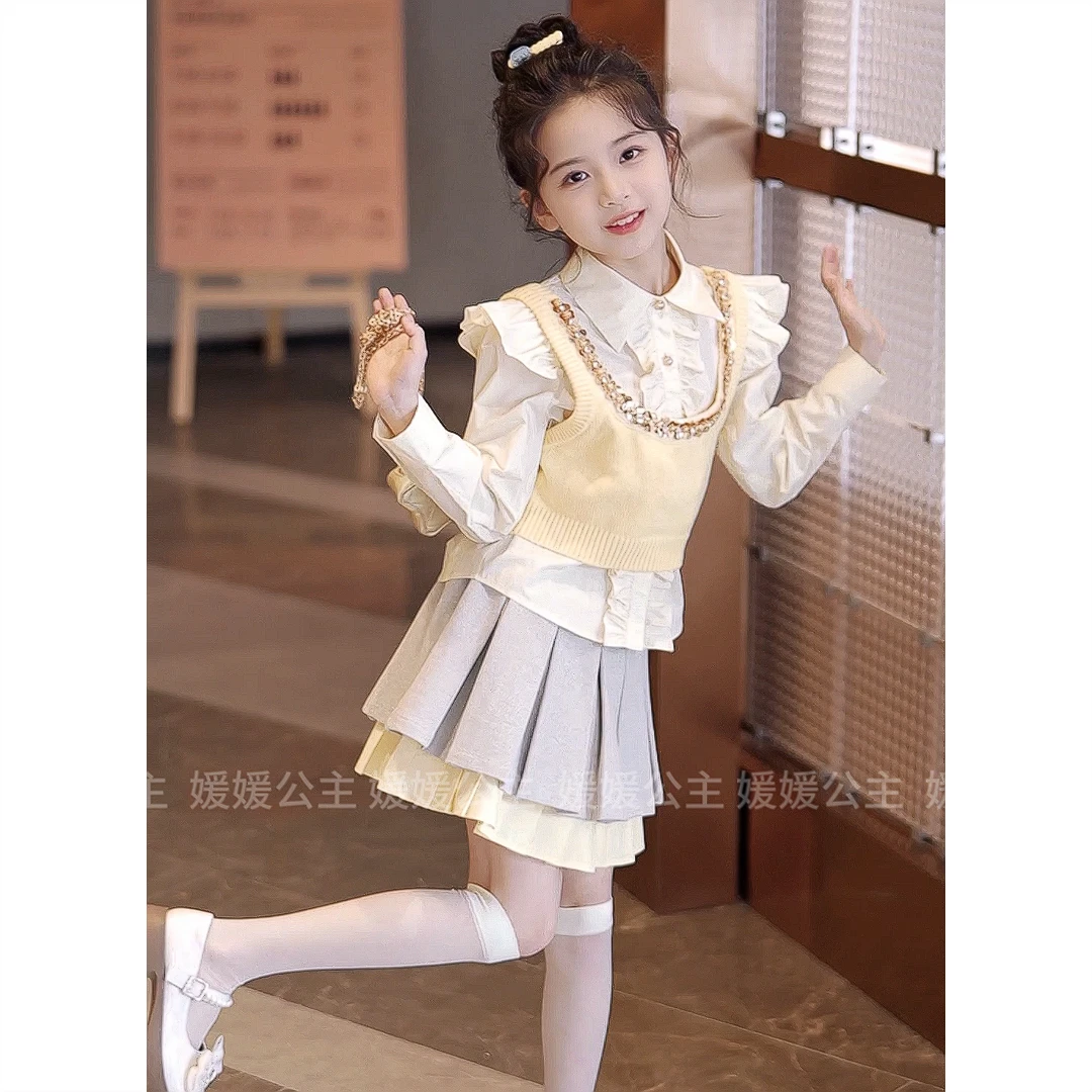 媛媛公主【云朵棉花】2025春夏季韩版时尚百搭长袖衬衫/裙15119R039