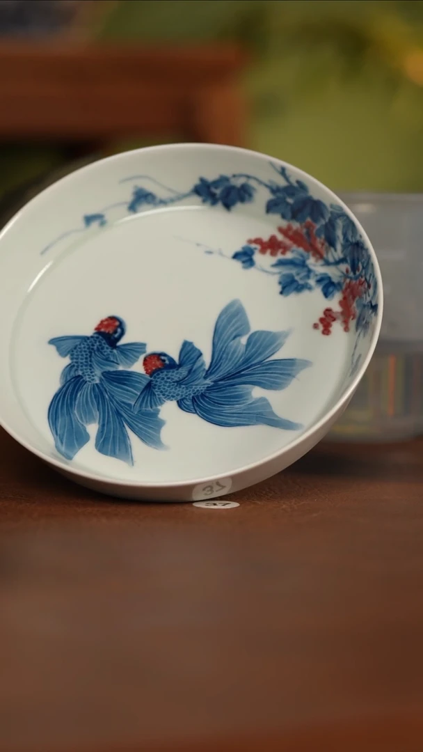 【闪购商品】杯晓月庐（林月红）紫藤金鱼壶承