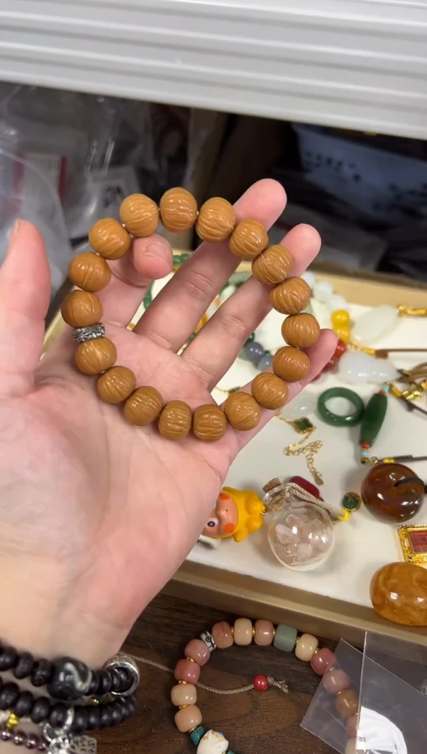 吊坠猴头核桃凤羽猴头圆珠配件款手链[0979]