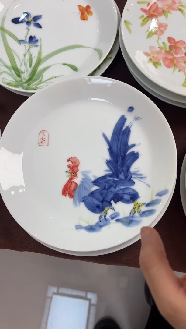 陶瓷景德镇高温釉中彩陶瓷餐具-如意盘