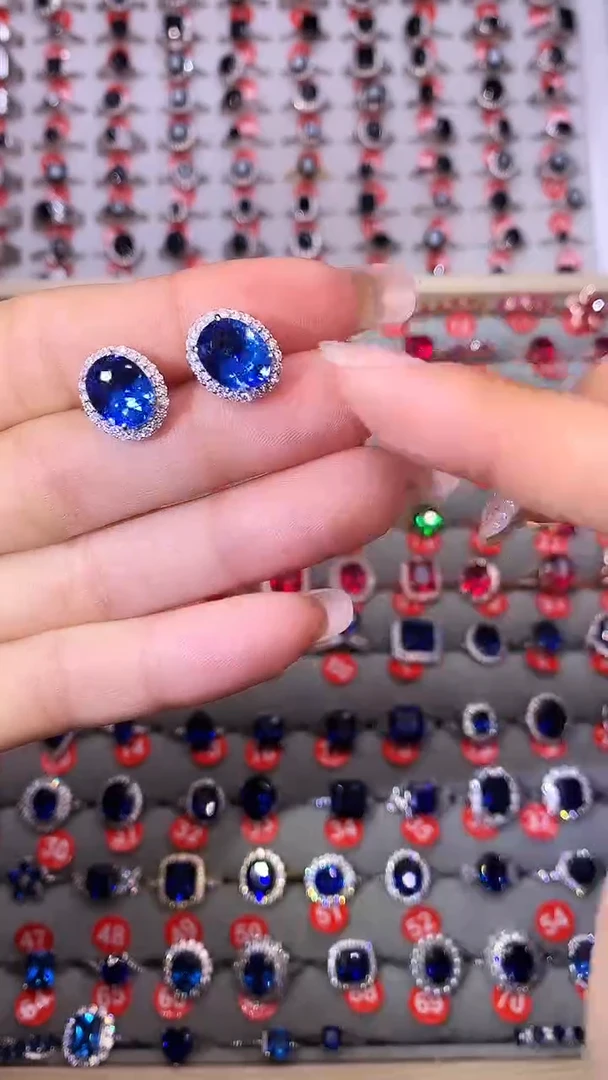 【闪购商品】蓝宝石戒指银S925镶嵌1111111