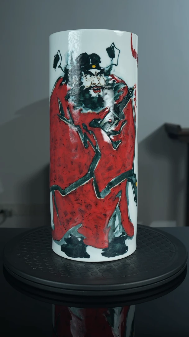 瓷片《福在眼前》帽筒