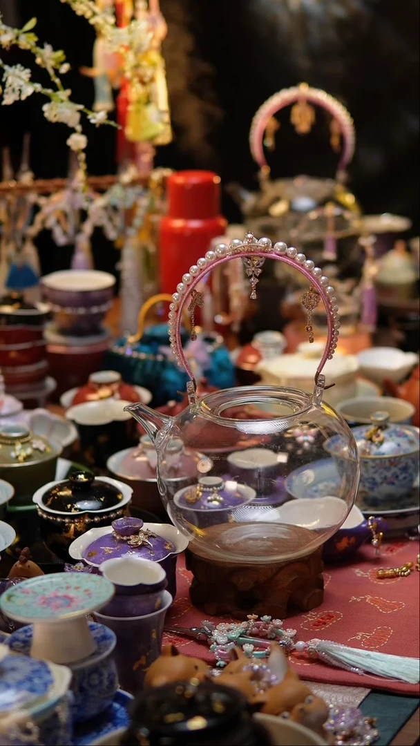 【闪购商品】粉色编织把手天久壶