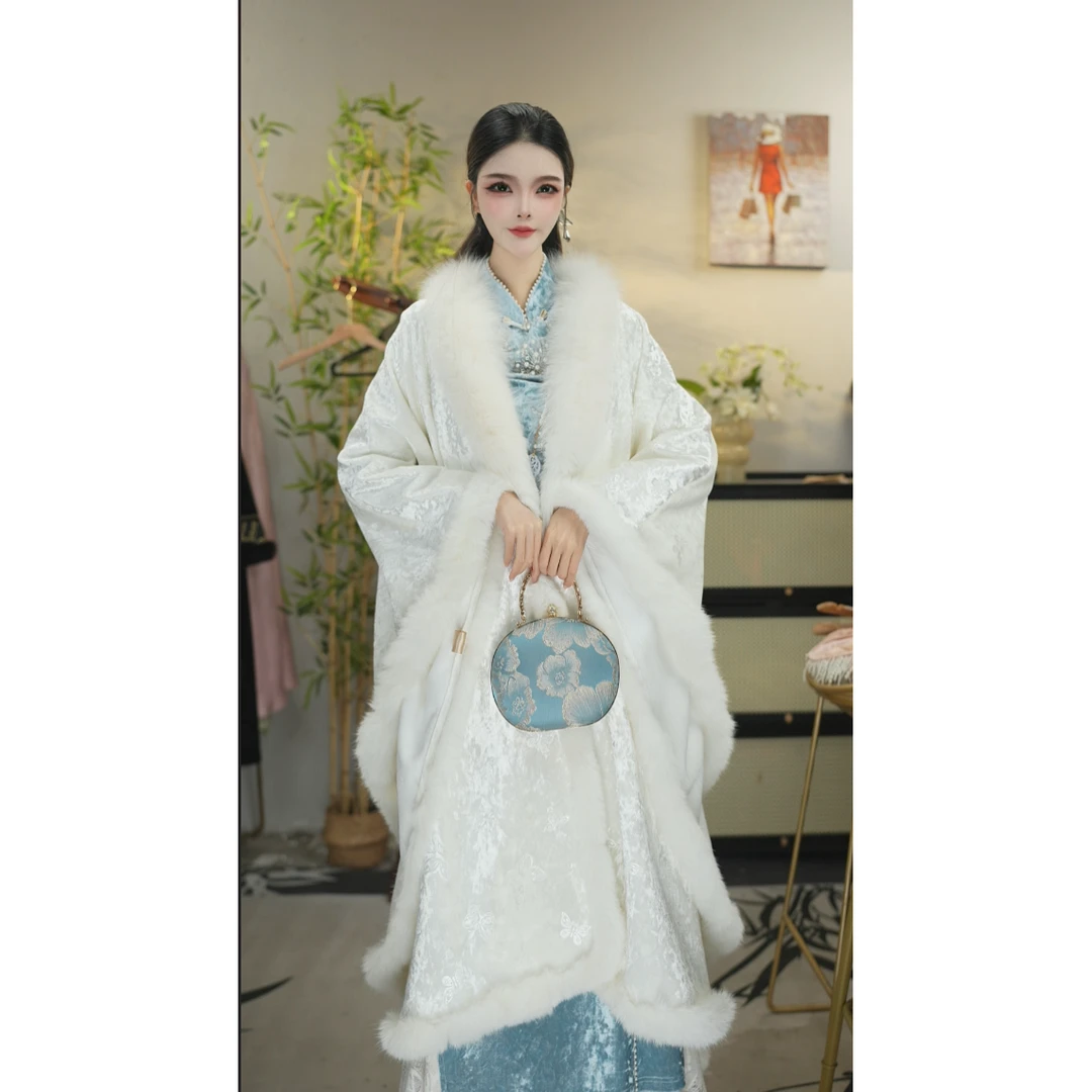 花享悦2025秋季新款日常中国风宽松气质长外披WW（2771）