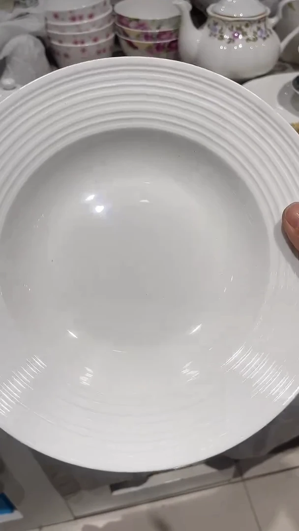 瓷2个9英寸汤盘希信白瓷
