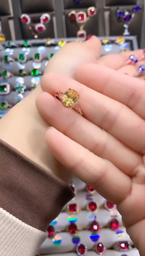 【闪购商品】水晶戒指银S925镶嵌玫瑰金8.10