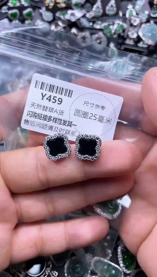 【闪购商品】翡翠颈饰未镶嵌Y459耳钉