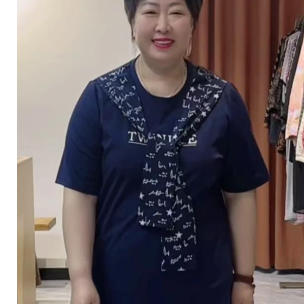 胖M时尚百搭减龄小衫4106（衣长68）