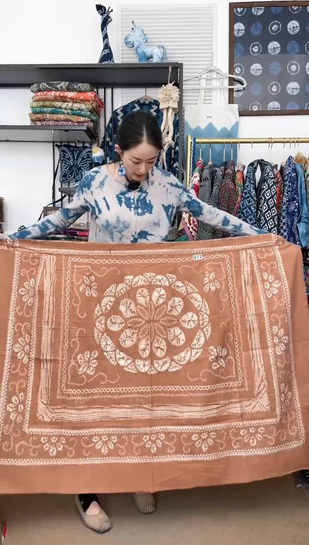 【闪购商品】玉盘花古法白族扎染手工裹裙95cm