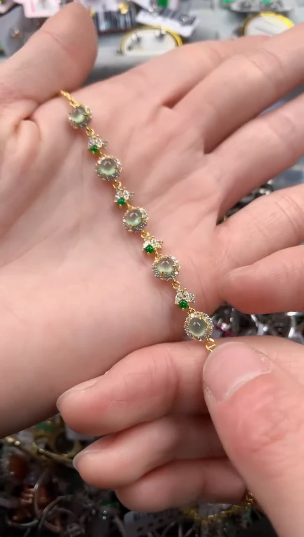 银S925镶嵌戒指翡翠444   3