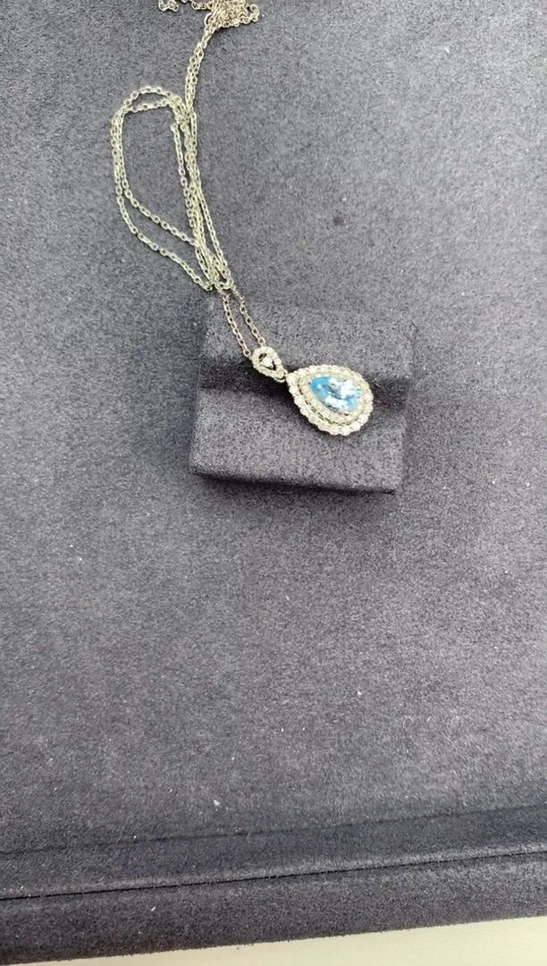 【闪购商品】海蓝宝石颈饰18K金镶嵌45分海蓝宝项链