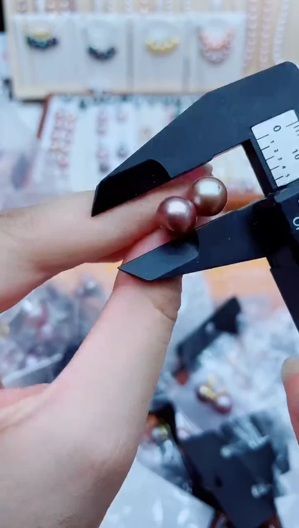 银S925镶嵌淡水珍珠耳饰耳钉多样性发其一