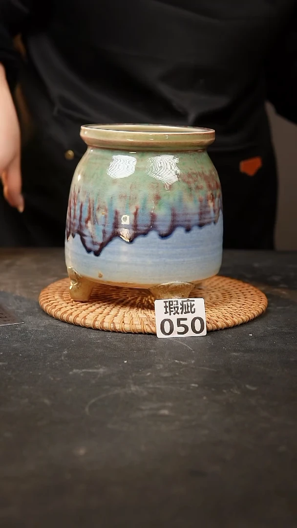 【闪购商品】瓷片050泥泥手工花盆口高