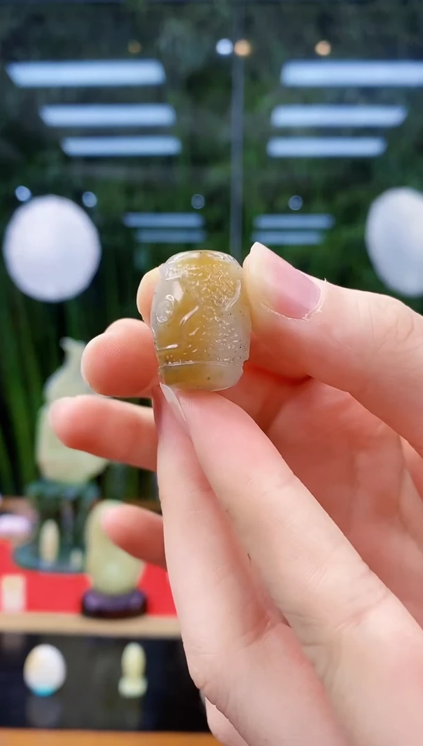 未镶嵌和田玉挂件闪购楼兰三彩三眼