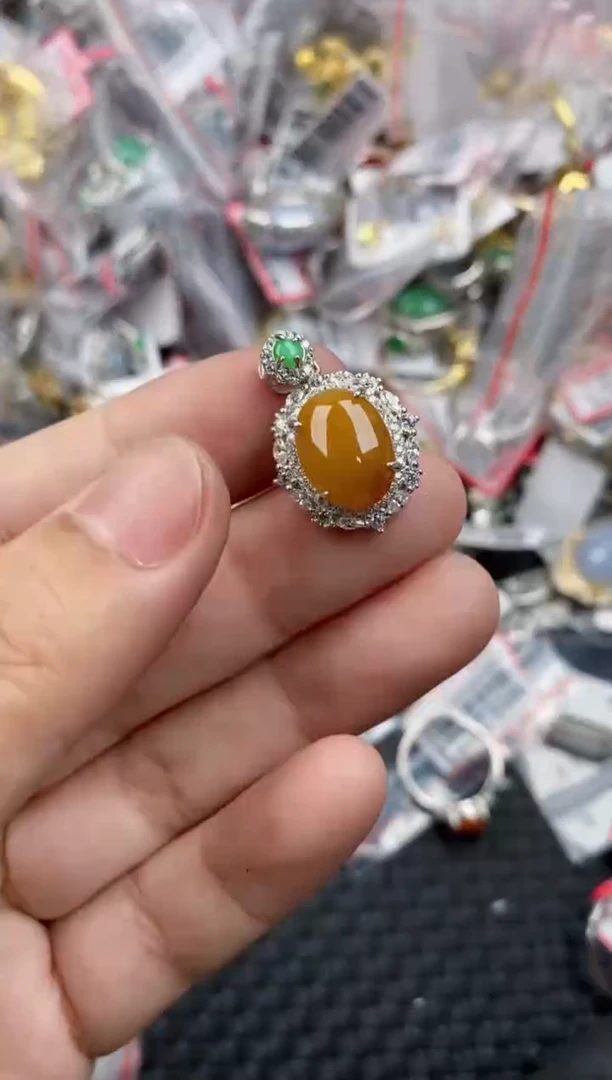 银S925镶嵌戒指翡翠13   9