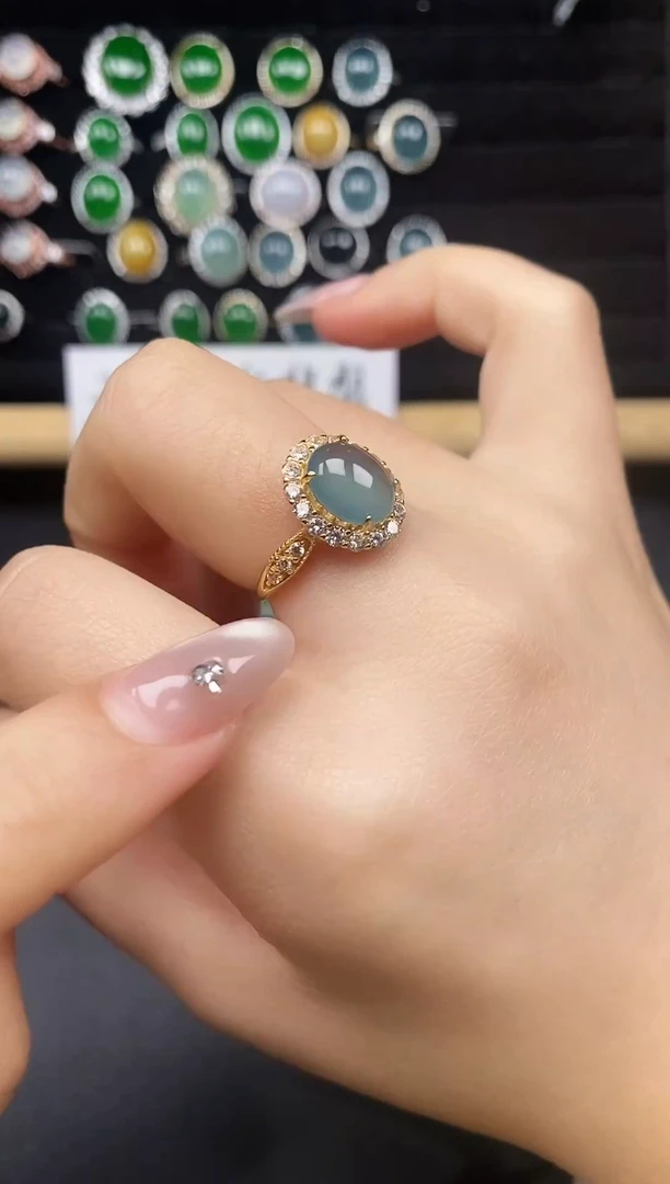 银S925镶嵌戒指翡翠4783