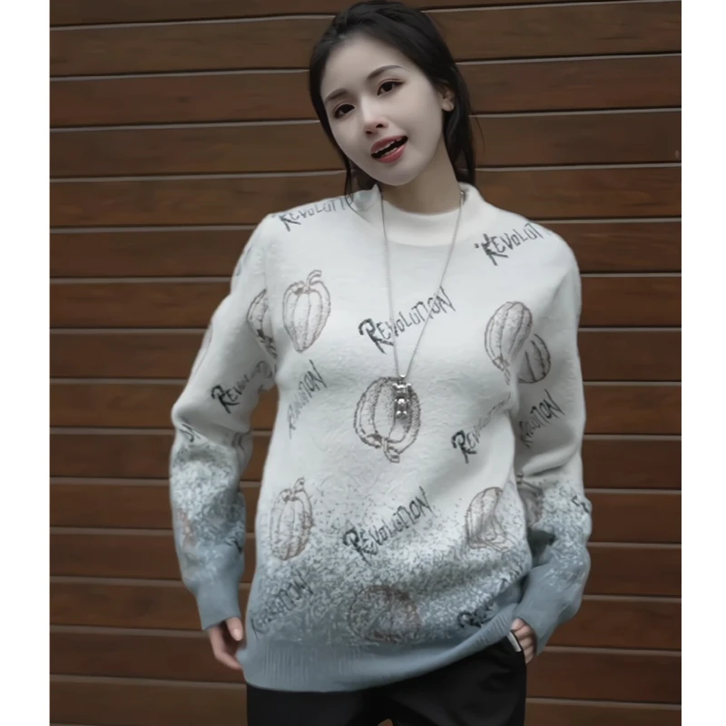 2025新款半高领毛衣男士潮流加厚针织打底衫线衣上衣服秋冬季男装