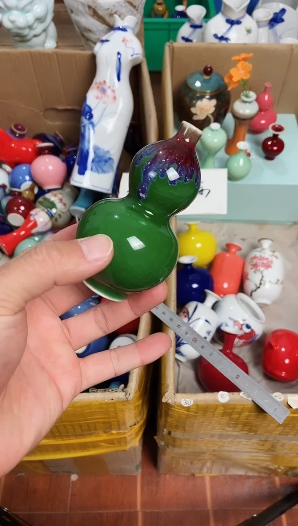 【闪购商品】摆件1.31晚景德镇手工陶瓷摆件-自然流釉