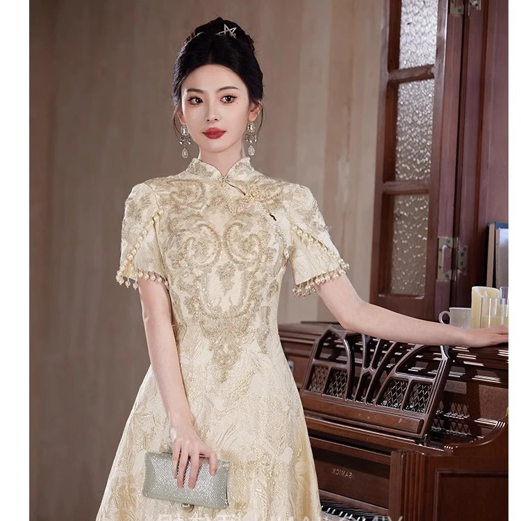 特大码胖mm晚礼服胖妹妹订婚敬酒服遮肚高级感200斤加肥加大女孩