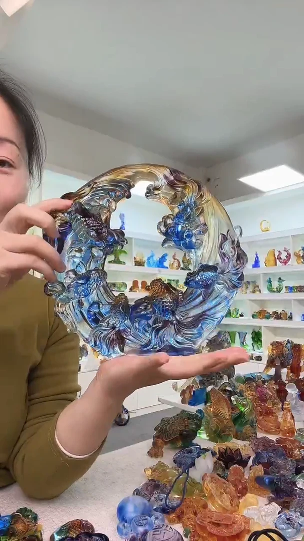 手工艺品琉璃大号福禄有余