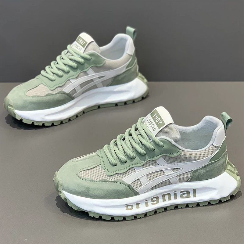 男鞋2025新款阿甘鞋厚底鞋秋季透气运动休闲百搭潮流潮牌老爹鞋子