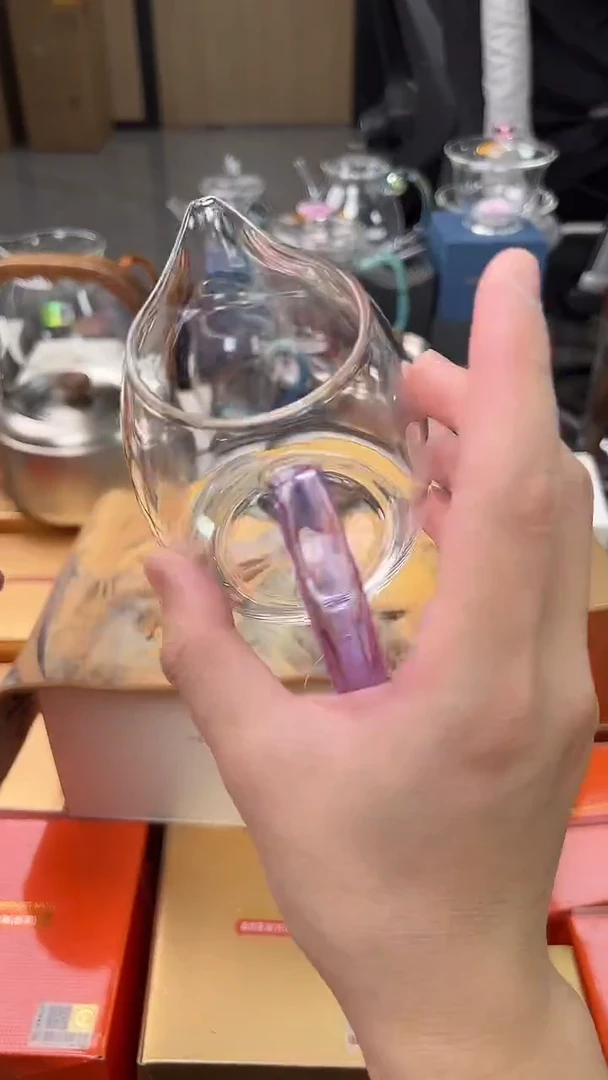 @@禾器晶彩澄然浅紫色+禾器茶巾千里江山