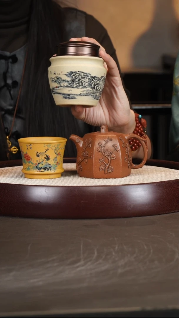 茶壶紫砂潘洪均/桃花泥/六方井栏/200c