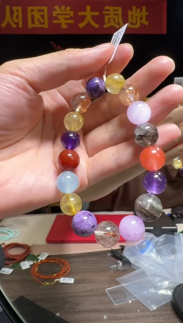 【闪购商品】水晶手串未镶嵌水晶圆珠多宝彩宝手串