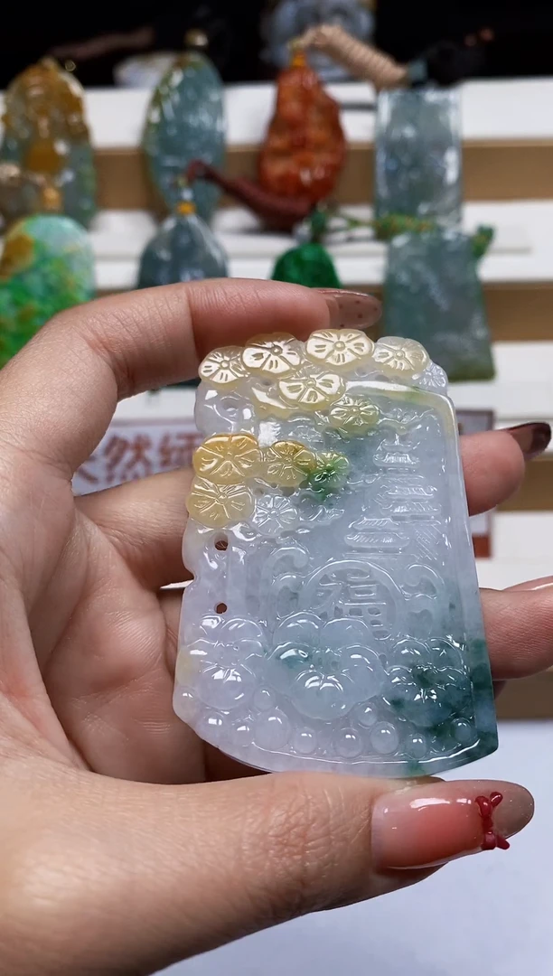 颈饰未镶嵌翡翠翡翠A货