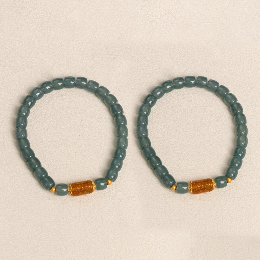 【叭哒不惑】多样性发一18k金危地马拉6mm蓝翡+黄碧玺手串 15手围