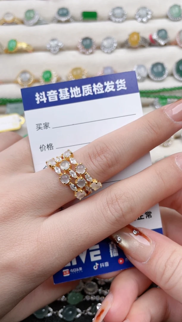 银S925镶嵌戒指翡翠1